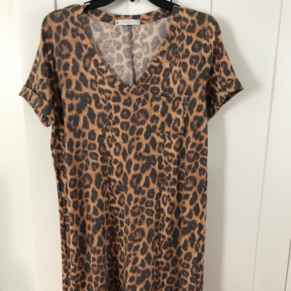 leopard print mini shift dress - Picture 3 of 4